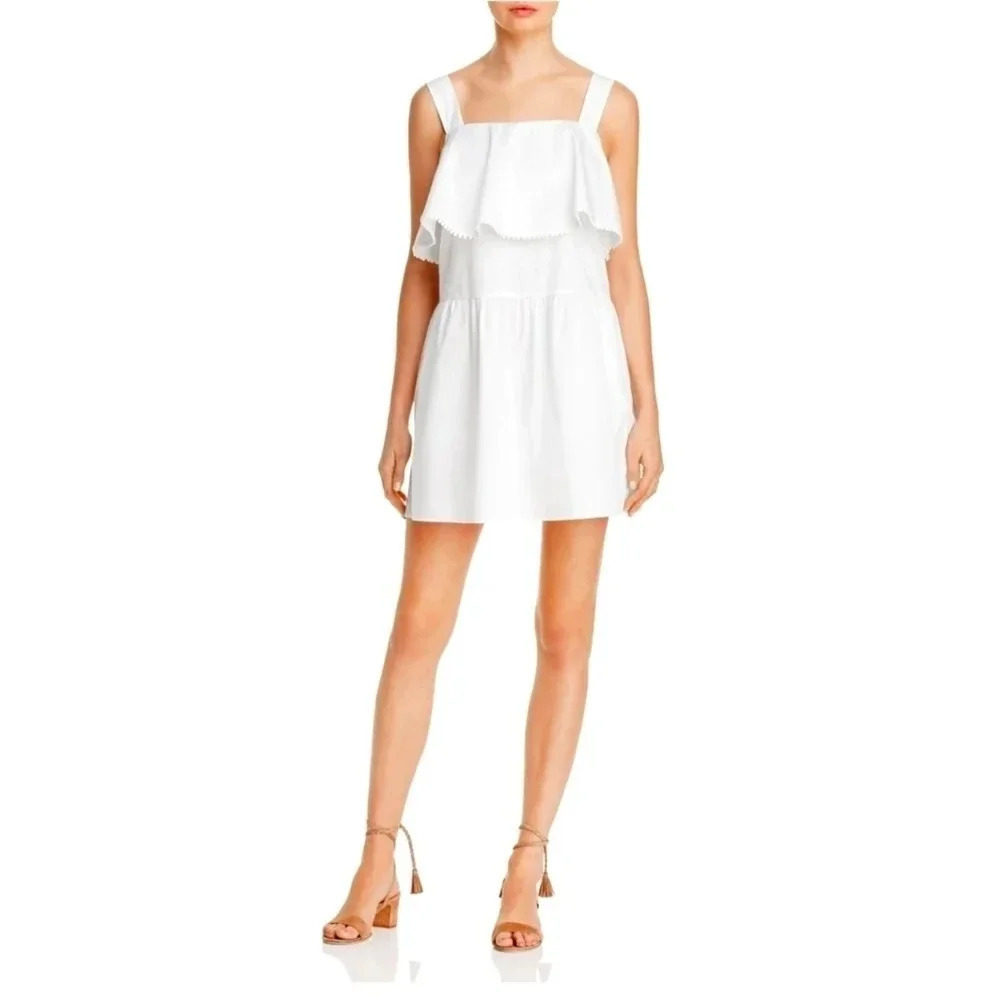 Rebecca Minkoff Palm Poplin Lace Trim Casual Dress